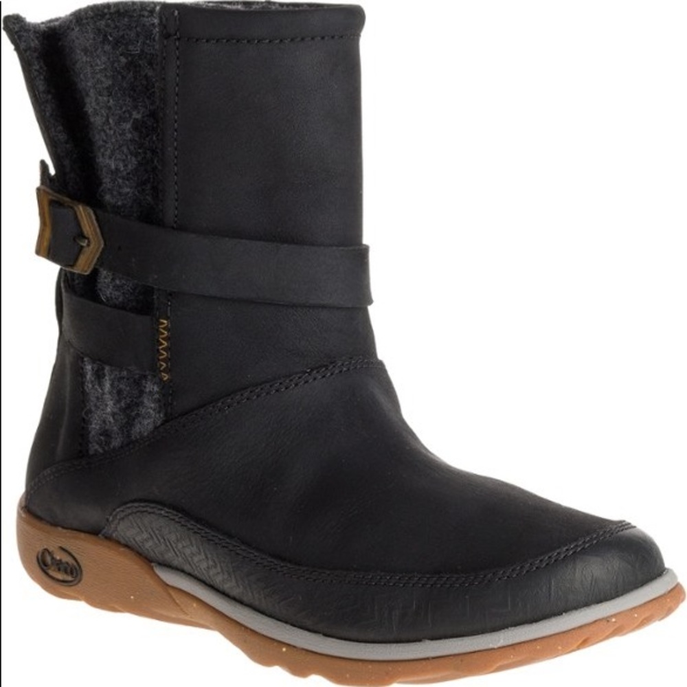 Black Chaco Leather and Wool Hopi Boots